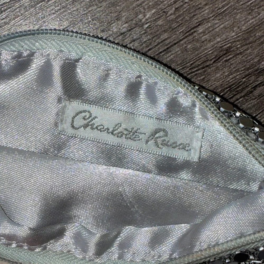 Charlotte Russe Silver Metal Mesh Zipper Pouch Y2K‎ Disco Glam Coin Purse Small